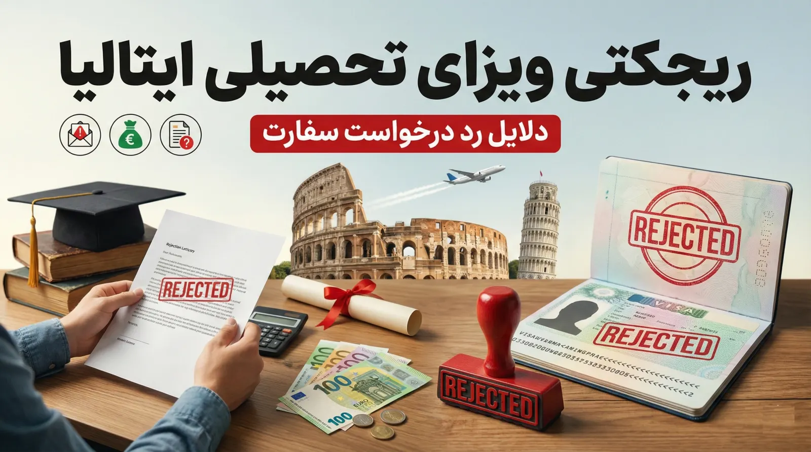 دلایل رد ویزای دانشجویی ایتالیا
